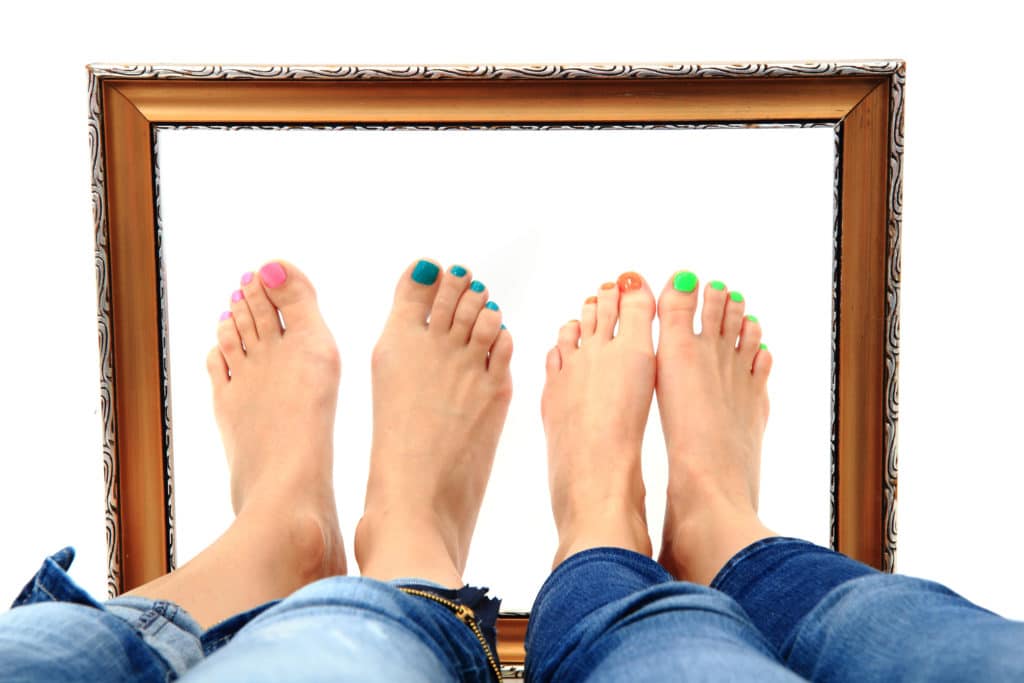 women feet and old frame